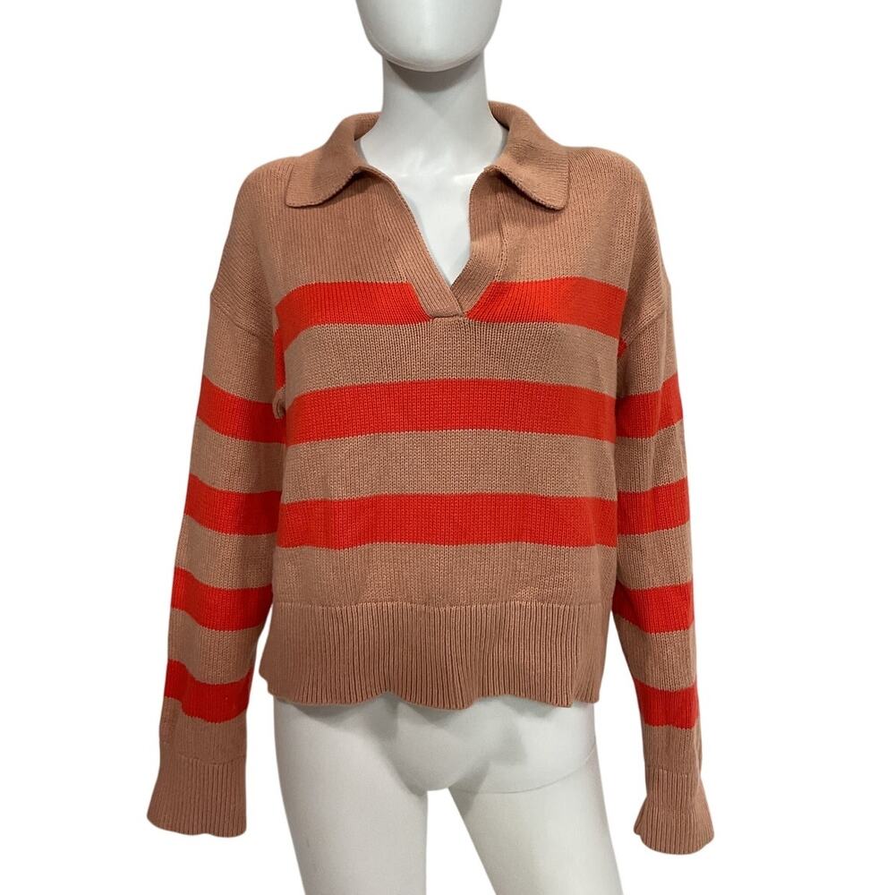 Velvet Striped Pink/Flame Lucie05 Sweater Size M - Picture 2 of 5